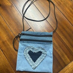 Denim Heart Crossbody Bag